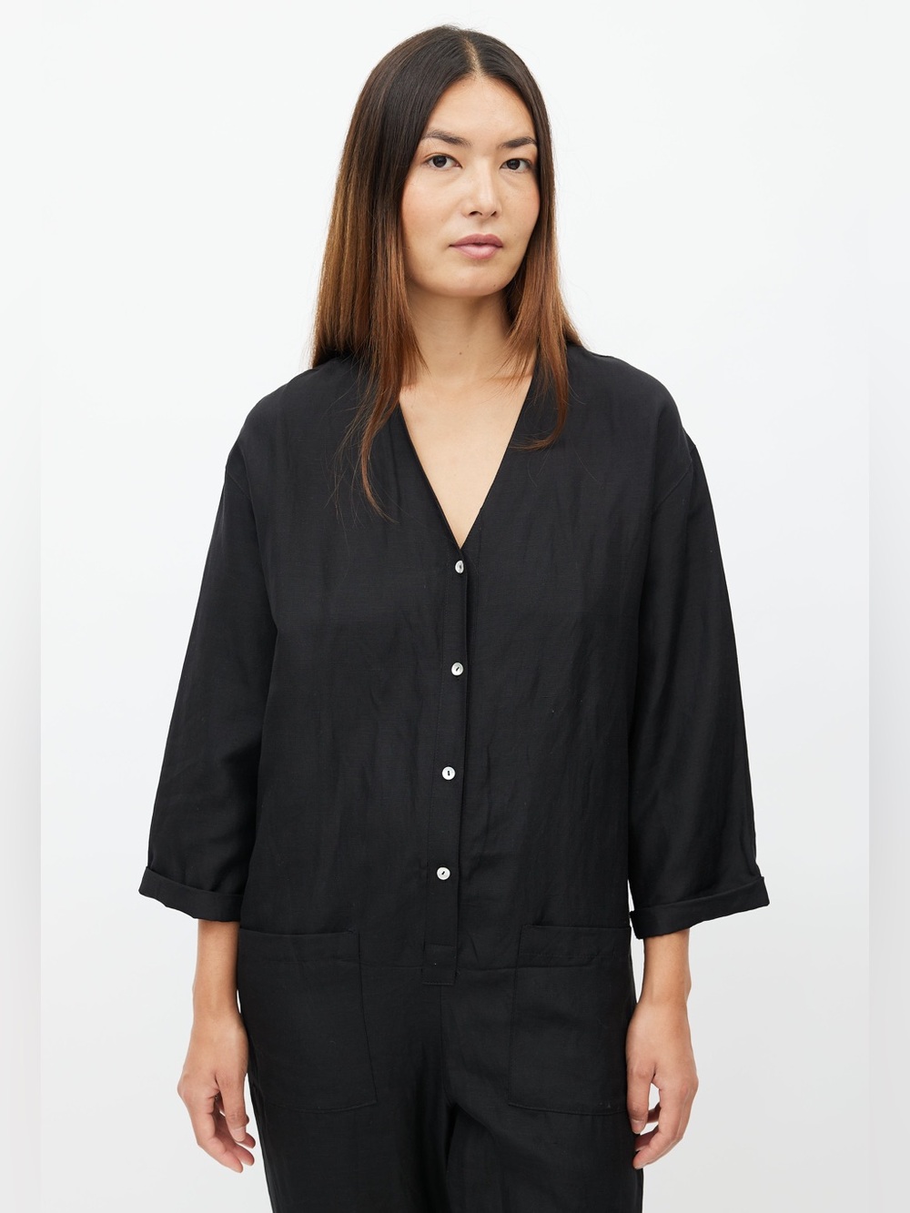 Horses Atelier V-Neck Button Front Jumpsuit